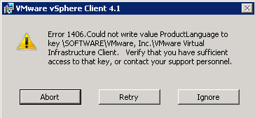 vmware 설치 오류 1406